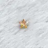 Pendientes de Estrella de Cinco Puntas con Garras de Aleación de Titanio F136 Zirconia Cabeza de Joyería para Piercing de Labio con Rosca Interna de Titanio G23