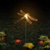 Luzes Decorativas Solares para Pátio Libélula Borboleta Beija-flor LED para Gramado Animais Luminosos em Formato de Jardim Luzes de Solo