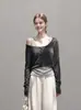 Conjunto de Dos Piezas para Mujer, Top Estilo Coreano de Principios de Otoño, Cárdigan de Punto de Manga Larga Estilo Suave, Camiseta Interior para Superponer