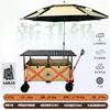 Carro de camping premium para picnics al aire libre con tablero de mesa, plegable y compacto, adecuado para uso en coche y montaje de puestos a gran escala