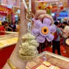 Shuibeizijin 999 Princesa Por Favor Hazte Rica Llavero Relleno de Algodón Llavero de Cuero Colgante para Bolso Tejido Regalo