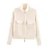 Para Exportación Europea y Americana Transfronteriza Ropa de Mujer Popular en Aliexpress Moda de Otoño Versátil Chaqueta de Punto con Doble Cremallera