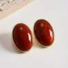 Aretes Ovalados de Acrílico con Degradado Transfronterizos Europeos y Americanos Pendientes de Moda Estilo Retro Joyería de Oreja Simple Versátil para Mujeres Sensación de Alta Gama