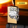 Encendedor de corona tridimensional retro de calavera con rueda de esmerilado de llama abierta, encendedor de gas de rueda de esmerilado antiguo, suministro de comercio exterior, exportación