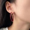 Ankesela Aretes de Aro Liso Cruz Roja Nuevo Estilo Retro Hong Kong Lujo Accesible Aretes de Alta Gama Joyería Elegante Versátil para la Oreja