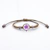 Pulsera Sencilla de Flores Secas para Niñas, Joyería de Flor de Ciruelo y Flor de Durazno de Tirar, Planta de Trébol de Cuatro Hojas Tejido de Cristal Sl94 Hecho a Mano