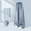Calça Feminina 2026 Primavera e Outono Novo Estilo Calça Longa Média e Grande para Crianças Calça Casual de Perna Larga Jeans para Meninas Venda por Atacado