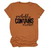 PROVAVELMENTE CONTÉM Amazon ebay estação independente camiseta feminina casual simples gola redonda manga curta comércio exterior