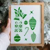 Plantillas de pintura hueca para decoración navideña europea y americana, plantillas de calco, garabato y decoración para manualidades infantiles