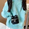 Bolso pequeño estilo Chanel para niña, con lazo de princesa, cadena a la moda, combinable con todo, estilo occidental, para mujer.