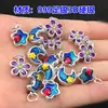 Pingente Tagging Corda de Mão Tecida Pulseira Colar Flor Estrela Lua Azul Queimado Prata S999 Acessórios DIY Feitos à Mão