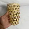 Tazón de Gelatina de Hielo de Bambú Tejido, Taza de Té de Leche, Tapa de Cesta de Bambú para Taza, Cesta sin Asa, Cesta con Asa, Tapa de Taza para Helado