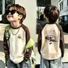 Nueva Camiseta Térmica de Manga Larga para Niños Otoño/Invierno 2026 para Niños Medianos y Mayores Manga Raglán Ropa Infantil Capa Base Top Casual