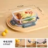 Lonchera de vidrio de borosilicato alto, apta para microondas, lonchera especial para oficinistas, recipiente de almacenamiento de alimentos de grado alimenticio