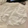 Calcinha feminina de renda estampada vintage, cintura média, algodão puro, fundo antibacteriano, laço de renda, calcinhas para meninas, fornecimento no atacado