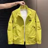 Nueva moda de primavera chaqueta de trabajo con cuello mao para hombre, ropa exterior casual versátil de moda para exteriores, corte holgado