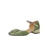 Elegantes Sandalias Guofeng Bordadas con Tacón Giratorio y Tacón Grueso Medio Tallas 32-43 Zapatos de Comercio Exterior para Mujer