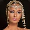 Amazon Nova corrente de cabelo com borlas exageradas, estilo étnico europeu e americano, zircônia, corrente de cabelo com diamantes