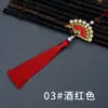 Nuevo colgante de borla para ropa Hanfu, broche decorativo, accesorio de estilo antiguo, borla de abanico plegable con gota de aceite de perla