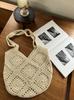 2024 Novo Cross-border Amazon Seaside Ins-style Grande Capacidade Woven Bag All-match Hollow Cotton Thing Bag Beach Bag