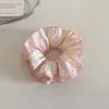 Goma para el pelo de encaje azul a rayas con sal marina fresca estilo coreano, accesorio elástico versátil de alta gama para coleta baja