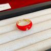 Anillo de Manzana Roja y Verde para Chica Dulce y Linda Jugadora, Diseño de Personalidad de Nicho Femenino con Sentido del Diseño, Anillo Abierto para el Dedo Índice