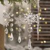 Bestseller de Amazon 18 Piezas Colgante Transparente de Barra de Hielo Navidad Acrílico Transparente Colgante de Tira de Hielo Copo de Nieve Navideño