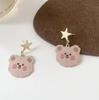 Brincos de Urso Doce Laço de Menina Estrela Brincos Japoneses Brincos de Coelho Fofo Nova Moda Elegante Clipe de Orelha