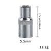 Cabeza de manguito corto de 1/4, manguito hexagonal exterior de mosca pequeña de 4-14 mm, cabezal de manguito de 6,3 mm, cabezal de llave de trinquete para reparación de automóviles