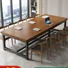 Mesa de Conferência em Madeira Maciça, Mesa Longa, Mesa Retangular para Negociação, Escrivaninha Simples, Mesa de Centro Moderna, Mesa Grande, Mesa de Escritório