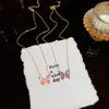 Design de Nicho Borboleta Aço Titânio Colar Joias Femininas Luxo Leve High-End Simples Exquisito Não Desbota Corrente Clavícula Atacado