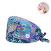 Gorro Quirúrgico Transfronterizo Algodón Color Sólido Correa Estampada Ajustable Unisex para Enfermera de Quirófano Gorro para Odontólogo Oral