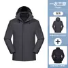 Chaqueta de plumas tres en uno para otoño e invierno, una prenda para tres usos, a prueba de viento e impermeable, estilo para parejas, chaqueta para acampar al aire libre, disponible impresión de logo