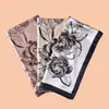 Novo Lenço de Seda Feminino com Estampa de Bambu e Rosas, Versátil para o Verão, Lenço Quadrado Grande, Xale, Direto da Fábrica