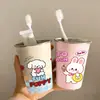 Taza para Enjuague Bucal de Acero Inoxidable 304 Engrosada Anticaída Serie de Dibujos Animados Taza para Lavar Taza de Cepillo de Dientes para Pareja Niños Taza de Agua Linda