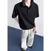 Nueva Camiseta de Verano 2026 para Hombre con Media Cremallera y Cuello de Solapa, Manga Corta, Estilo Americano, Silueta Deconstruida, Cuello Polo, Top Holgado