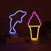 Explosiones Luz nocturna LED de neón Forma Flamenco unicornio Luna Ángel estrellas Venta directa de fábrica