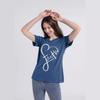 Camiseta informal holgada de manga corta con cuello redondo y letras estampadas para mujer europea y americana de Amazon Foreign Trade 2023