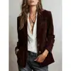 2025 Ropa Europea y Americana Estación Independiente de Amazon Chaqueta Elegante Retro Chaqueta de Gamuza de un Solo Botón con Forro