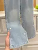 Jeans Jeans Tendência Outono 3D Estrela do Mar para Meninas, Calça Casual Estilosa Infantil, Roupa da Moda para Crianças