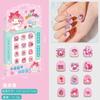Calcomanías para Uñas de Niños Piezas de Manicura Pony Polly Usables 3D Cortas Uñas Postizas para Niños Removibles
