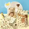 Wx392 Ursinho Amarelo Papel de Seda 17g Presente Doce Papel de Embrulho à Prova de Umidade Decoração de Urso Papel de Seda