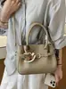 Bolso de Mano de Moda Nueva con Patrón de Lichi para Mujer, Bolso Cubo de Nicho Estilo Coreano, Bolso Versátil de Hombro y Cruzado
