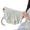 1397#-pantalones blancos transpirables de gofre, amigables con la piel, alta elasticidad, cómodos, ropa interior transpirable tipo piel desnuda para mujer