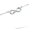 Moda europea y americana popular collar de cristal circonita collar de la suerte con palabra 8 para mujer collar creativo infinito de diamante al por mayor