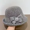 Sombrero de Pescador de Felpa de Pelo de Conejo para Mujer, Estilo Coreano Versátil de Alta Gama para Otoño e Invierno, Sombrero de Cubo para Circunferencia de Cabeza Grande, Sombrero de Cubo de Invierno