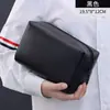 Necessaire de couro PU estilo luxo leve para homens, à prova d'água, grande capacidade, adequada para armazenamento de produtos de skincare em viagens de negócios e viagens