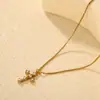 Joias de Moda Europeias e Americanas, Colar com Pingente de Cruz Cravejado de Diamantes para Mulheres, Corrente para Clavícula com Design Personalizado, Item Popular de Comércio Exterior