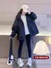 Chaqueta Acolchada Súper Bonita para Niñas Otoño e Invierno 2025 Nuevo Estilo con Capucha Chaqueta de Primavera y Otoño para Niñas Tallas Medianas y Grandes para Niños