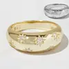En stock anillo de dedo de estrella de diamante liso estilo europeo y americano personalidad moda temperamento todo partido sentido de alta gama de la moda antigua dedo